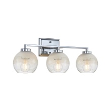 Golden 3094-BA3 CH-ALA - Yep by Golden Lighting Elliott 3-light Vanity in Chrome and Clear Alabaster Glass